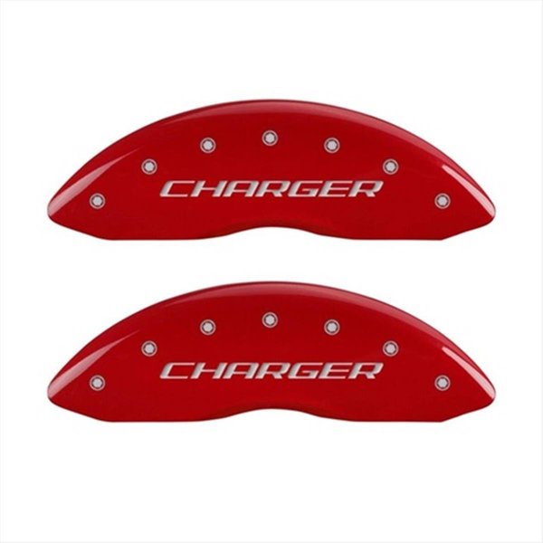 Mgp Caliper Covers MGP Caliper Covers 12181SCH1RD Charger Red Caliper Covers - Engraved Front & Rear; Set of 4 12181SCH1RD